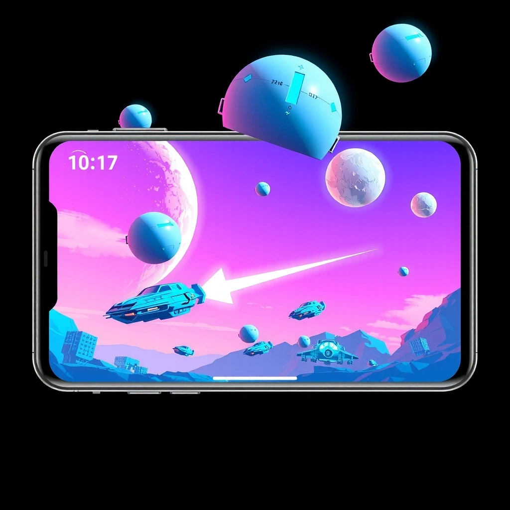 Space exploration mobile game concept